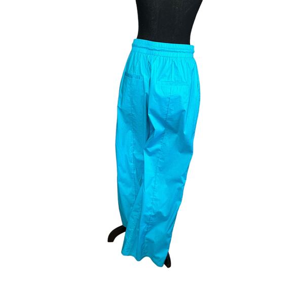 Lovers + Friends Cerulean Blue Wide Leg Pants MEDIUM Baggy Beach Cotton $158 NEW - Picture 6 of 8